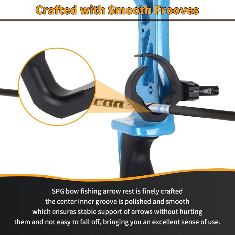 SP.G Archery Bowfishing Arrow Rest - Aluminum Alloy Arrows Rests Right and Left Hand for Compound Recurve Bow Fishing Accessories - Image 5